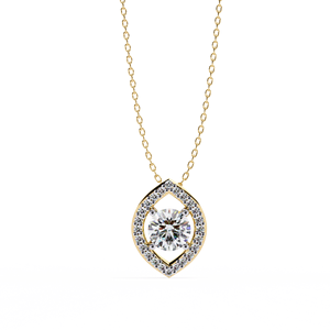 Elegant 14K Gold Lab Grown Diamond Pendant <b>Necklace</b> Classic Fine Jewelry for Girls - Product Image 1