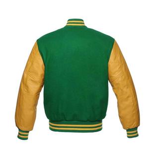 Chaqueta Varsity de Lana Transpirable para Hombre de Alta Calidad con Servicio OEM, Chaqueta Letterman al por Mayor con Cuello Mandarín de Cuero - Product Image 2