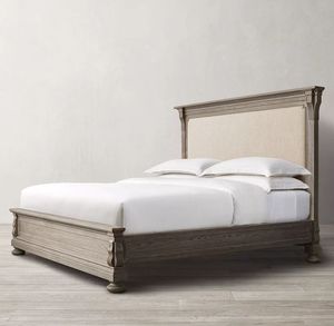 French Style Antique Bedroom Furniture king <b>Queen</b> <b>Size</b> Adult Wooden Double Oak Wood <b>Beds</b> - Product Image 4