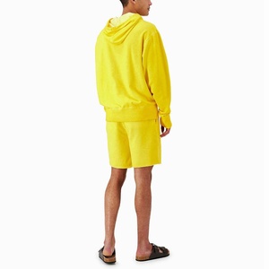 Custom Men's Solid Plus Size Casual Short Sleeve Hoodie Shorts Set High Quality Polyester/Cotton Tracksuits - Product Image 6