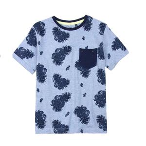 Camiseta de Jersey de algodón 100% ecológica para niñas, tejido de punto liso teñido con serigrafía a rayas - Product Image 1