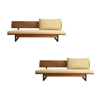 Canapé d'extérieur et d'intérieur de style moderne, design contemporain, canapé simple ou en ensemble, meubles avec structure en teck massif, matériau écologique, décoration intérieure