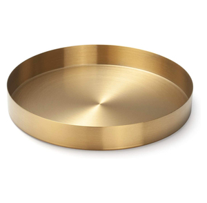 New Style Metal Serving Tray Brass <b>Gold</b> <b>Color</b> Round Shape for Kitchenware Tabletop <b>Food</b> and Drinks Serving Trays - Product Image 1