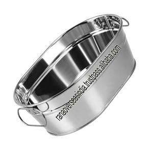 Bañera de hielo de forma ovalada lisa de la mejor calidad de acero inoxidable con asa para fiestas, bodas a bajo precio de proveedor de confianza - Product Image 4