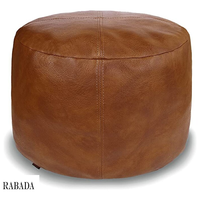 Housse de pouf ottoman marocain en cuir non rembourré Solution de rangement pour repose-pieds repose-pieds poufs