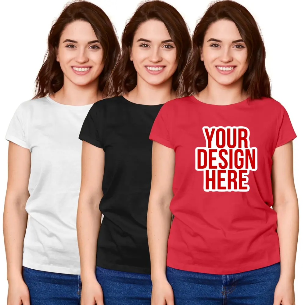 2024 kaus cetak Puff katun tebal pas badan lembut Logo kustom wanita harga pabrik langsung dari Bangladesh dengan biaya murah