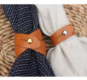 Anneaux de serviette en cuir véritable de qualité supérieure pour Table Wedding Party-pour Restaurant Hotel Home Usage-Prix d'usine Vente en gros - Product Image 5