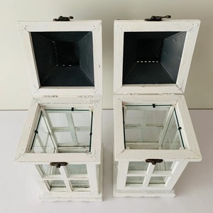 Wholesale Handcrafted Set of 2 Vintage Wooden <b>Lantern</b> with Metal Roof Used for Festive Lightning Home and Garden Decor - Product Image 5