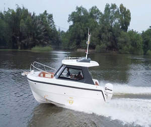 Yate de Lujo de 25 Pies, Embarcación con Motor Fuera de Borda para Deportes, Ocio y Paseos por Ríos y Lagos, 259.1L X 217.9W X 0H Cm, Aluminio - Product Image 3