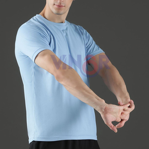 Camiseta personalizada de punto de algodón 100% para hombre, secado rápido, alta calidad, informal, ajuste Regular, versión sólida, diseño en blanco, logotipo personalizado - Product Image 3