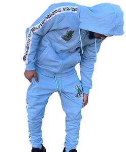 Colección de invierno del fabricante-Bordado personalizado para Puff Print Streetwear Chándal Sudadera con capucha Pantalones de chándal Tallas grandes - Product Image 5