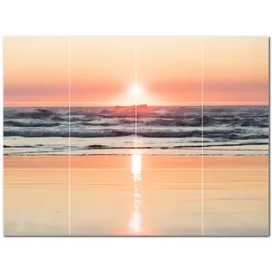 Murale murale en carreaux de céramique Sunset PT501001 32 "W X 24" H Lot de 12 carreaux 8x8 - Product Image 1