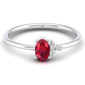 Bijoux REYES de luxe, design en argent sterling 925, certifié GRA, moissanite, magnifique coupe ovale, 0,5 rubis, pierre précieuse, cadeau - Product Image 5