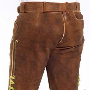Authentique short en cuir bavarois Lederhosen traditionnel avec bretelles pour l'Oktoberfest et les célébrations bavaroises - Product Image 2