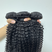 Meilleures ventes en gros : Cheveux humains vierges 100% Mink Afro Kinky Curly 4b, double tirage, pointes épaisses, trame double faite à la machine, en lots