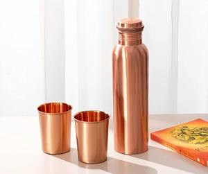 ขวดน้ำทองแดงแบบไม่มีข้อต่อกันรั่วขวดน้ำแบบไม่มีข้อต่อสำหรับสุขภาพอายุรเวท - Product Image 3