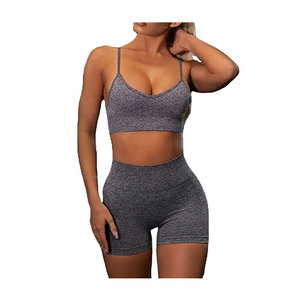 New Arrival Cotton Sports Bra and Shorts Yoga <b>Set</b> for Women Moisture Wicking Seamless Workout Gym Fitness Summer Activewear - Product Image 6