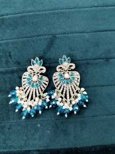 Gran oferta, pendientes indios Jhumki, pendientes de circón chapados en oro antiguo, joyería para mujer, pendientes de perlas, joyería para mujer - Product Image 2