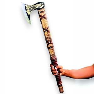 Hacha Tomahawk Artesanal de Acero Industrial con Alto Contenido de Carbono, Multiusos, para Camping, Supervivencia al Aire Libre, Mango de Madera Natural y Cuero - Product Image 1