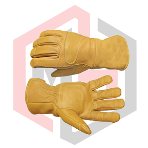 Guantes de Cuero Resistentes al Fuego y a las Descargas Eléctricas, Longitud Personalizable, Antiestáticos, Resistentes a Desgarros, Transpirables, 11 oz - Product Image 4