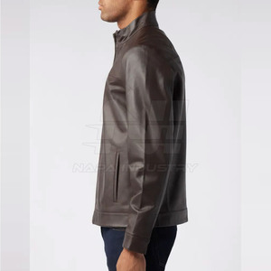 Vestes en cuir pour hommes de haute qualité, écologiques, chaudes pour l'hiver, avec logo sur le devant, fabriquées au Pakistan, en tissu peigné, décontractées, les meilleures - Product Image 4