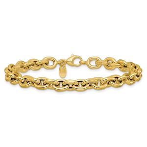 สร้อยข้อมือแบบสายแบนขัดเงา 14K ขนาด 6.5 มม. ของเลสลีย์ เครื่องประดับแฟชั่นแบบโซ่และแบบเชื่อมต่อ - Product Image 3