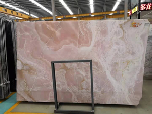 แผ่นหินออนิกซ์สีชมพู แผ่นหินอ่อนออนิกซ์สีชมพูธรรมชาติ หินออนิกซ์สีชมพูแท้ หินตกแต่งหรูหราสำหรับงานออกแบบตกแต่งภายใน - Product Image 6