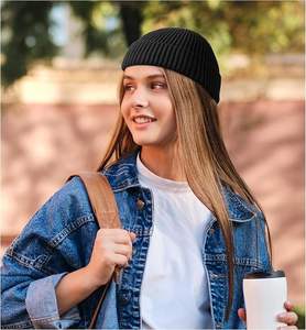 หมวกบีนนี่สำหรับฤดูหนาวผ้าถักโลโก้ได้ทุกสี - Product Image 1