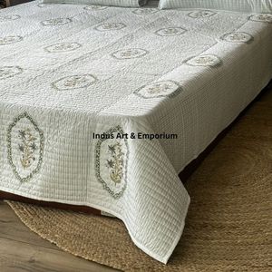 Venta al por mayor bloque de mano impreso colchas de algodón acolchado de algodón - Product Image 3