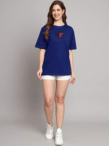 Oversized T-shirt for women Embroidery Logo Graphic Printed on Blank T Shirts in bulk for Women 100% Cotton <b>Tshirts</b> - Product Image 2