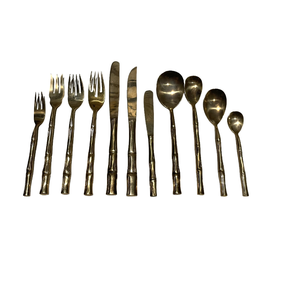 Cuillère en laiton ensemble de couverts ensemble de couverts de luxe exportateur cuillère en laiton avec poignée en bambou en laiton derniers métiers - Product Image 4