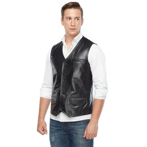 Chaleco de Cuero Personalizable al por Mayor para Hombre, Prenda Exterior, Nuevo Diseño Más Vendido, Transpirable, con Cremallera, de Calidad para Motocicleta - Product Image 4