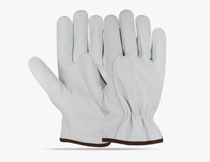 12 paires de gants en cuir de chèvre travail sécurité conducteurs couleur blanche Durable gants de travail en cuir de qualité supérieure pour hommes - Product Image 1