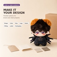 Adorable mini-poupée araignée en peluche de 10 cm, personnalisée avec tenue noire, idéale pour cadeaux, vente au détail et collections