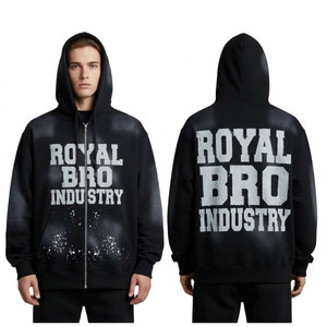 Nouveauté 2026 : Sweats à capuche d'hiver grande taille, designs professionnels, couleur unie, délavage enzymatique, coupe ample, 100 % coton, prix de gros - Product Image 3