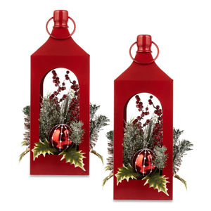 Diseño elegante Color rojo Metal Acero inoxidable linternas portavelas Navidad decorativo portavelas linternas para gran oferta - Product Image 4