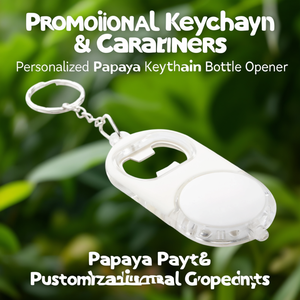 Apribottiglie Portachiavi Personalizzato a Forma di Papaya - Gadget Promozionale Personalizzabile - Product Image 3