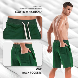 <b>men</b> fleece <b>shorts</b> casual cotton soft knit elastic waist relaxed fit summer gym <b>lounge</b> outfit - Product Image 4