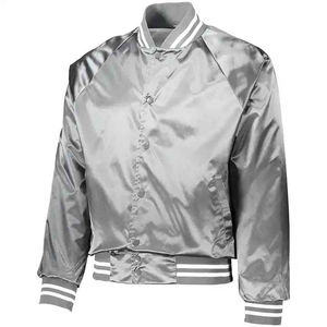 Veste bomber en satin de polyester coupe-vent de rue pour hommes Personnalisable devant Grande taille Vestes pour hommes de haute qualité - Product Image 3