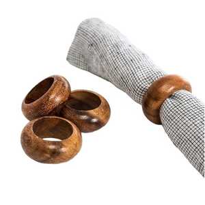 Anneaux de serviette en bois écologiques de qualité supérieure avec des conceptions uniques Décor de table de ferme - Product Image 2