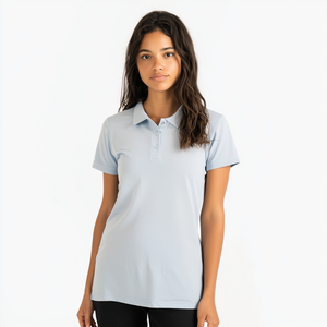 Dama pour Polo Piqué Anneau Filé 7600 Respirant Été Casual Sport Style Court Tricoté Soie Spandex Tissu Solide Brodé - Product Image 1