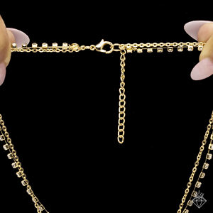 PRAO Handmade Anti-Tarnish Double Layer Necklace <b>Set</b> <b>Gold</b> Plated Earrings Fashion <b>Jewellery</b> Bulk Product for Women's Wedding - Product Image 4