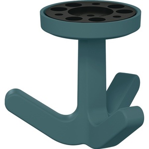 HEWI Series 477 Matt Elastic 55 Aqua Blue <b>Wall</b> <b>Hooks</b> & Coat Racks Triple <b>Hook</b> with 69mm Height and 51mm Diameter" - Product Image 1