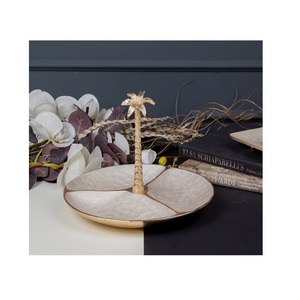 Bol de vaisselle de service en forme de feuille en métal avec finition en émail pour la maison et l'hôtel - Product Image 1