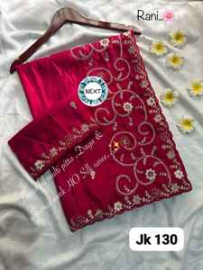 Saree en georgette douce imprimé couleur ombre ethnique indienne moderne de style Bollywood pour femmes gland trapèze pour mariages fêtes - Product Image 6