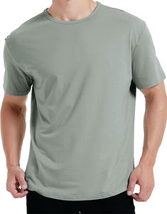Camiseta de manga corta de algodón pesado para hombre Crew Fitness clásica elegante y duradera con logotipo bordado - Product Image 2