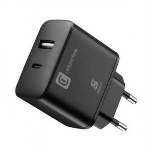 ACHSMUSB2PD25WK Chargeur rapide double alimentation 25W USB Type-A & Type-C Caricabatterie Couleur noire - Product Image 3