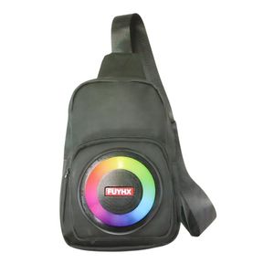 Borsa da petto altoparlante Bluetooth con cinghie regolabili, luce a LED, lettore musicale portatile per telefono universale - Product Image 1