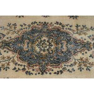 Alfombra turca Vintage Beige azul Patchwork tejido plano 2,8X6,9 pies para decoración para sala de estar Material de lana con respaldo de látex 4m de ancho - Product Image 5