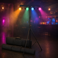 Kit de 48 projecteurs LED RGBW 60W pour scène DJ avec 25 angles de faisceau, contrôle DMX512, indice de protection IP33, 8 canaux, support et sac de transport
